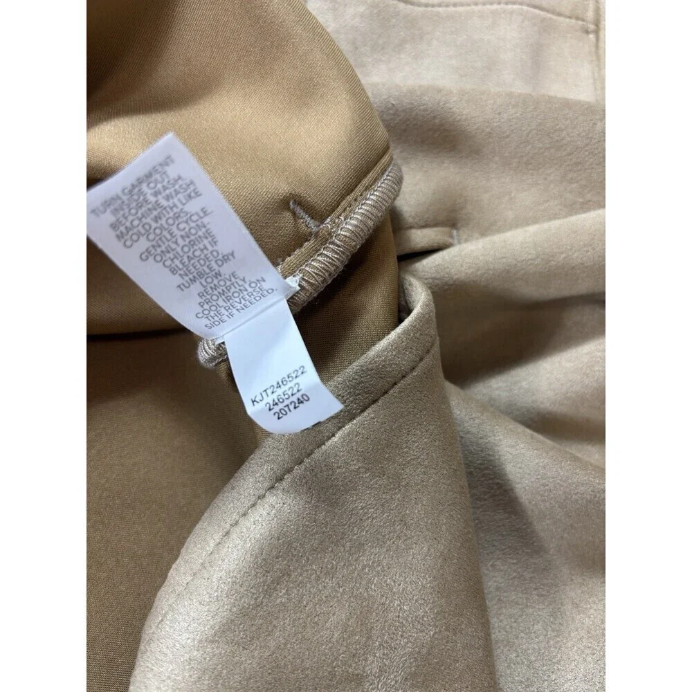 J Jill Womens Faux Suede Super Soft Stretch Shacket PL Petite Large L